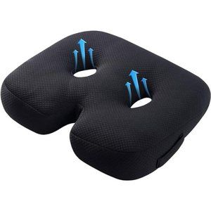 Seat Cushions Tailbone Pain Relief Cushion, Ergonomic Orthopedic Chair (Black)